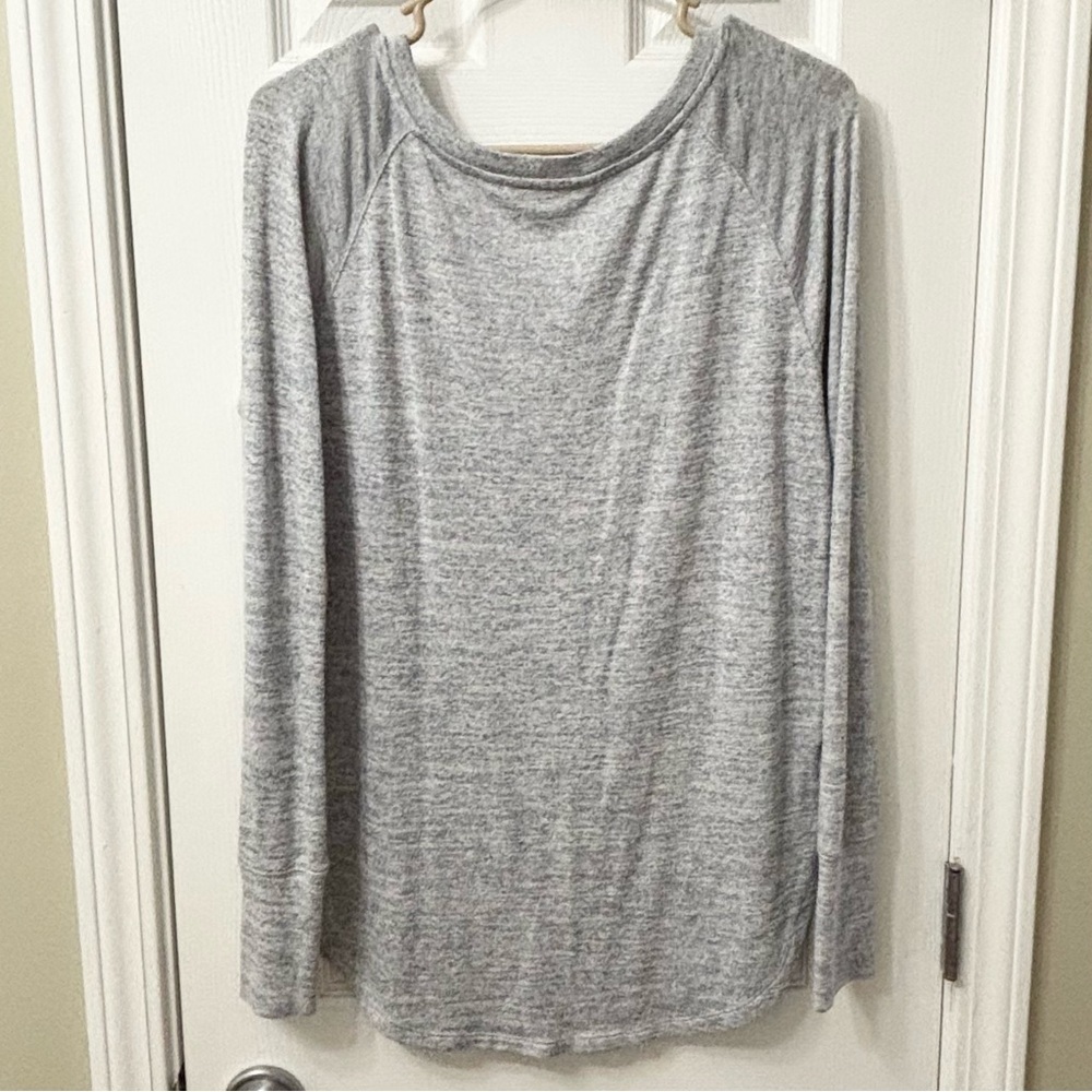 ❌SOLD❌ Athleta Luxe Pose Grey Marled Heathered Tunic Top Size Small Soft Long - Picture 5 of 12